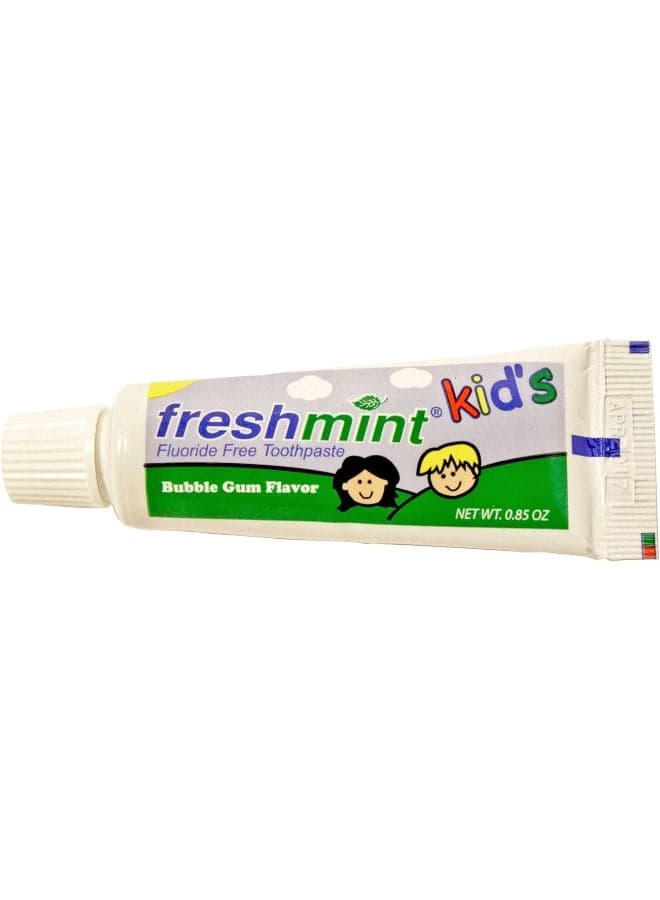 144 Tubes of Freshmint 085 oz Kids FluorideFree Toothpaste Bubble Gum Flavor
