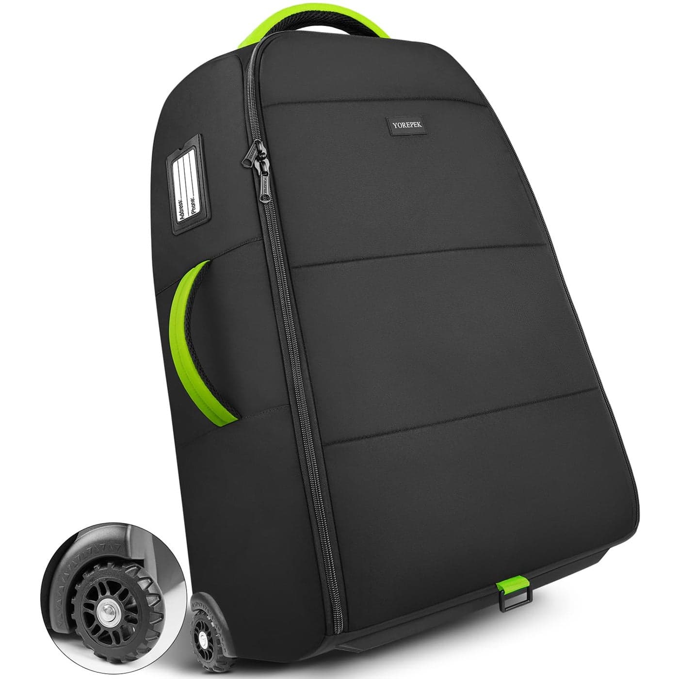 YOREPEK Padded Stroller Travel Bag with Wheels for Airplane Compatible with Nuna Mixx Next, UPPAbaby MINU V2 and MINU, Gate Check Stroller Bag with Inner Wheel Bag, Stroller Storage Bag