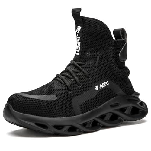 ORISTACO Work Safety Boots Breathable Lightweight Steel Toe Industrial Construction Landscaping Tennis Sneakers, 850 Black 48