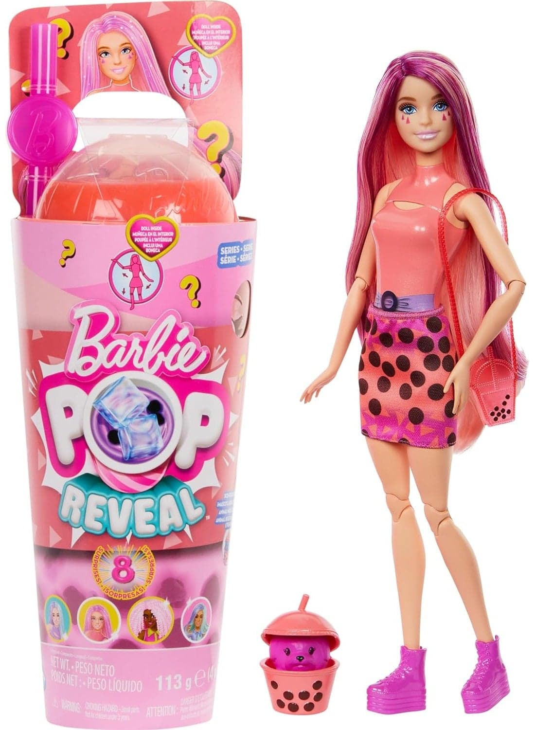 Barbie Pop Reveal Juicy Bubble Tea Series - Mango Mochi Doll