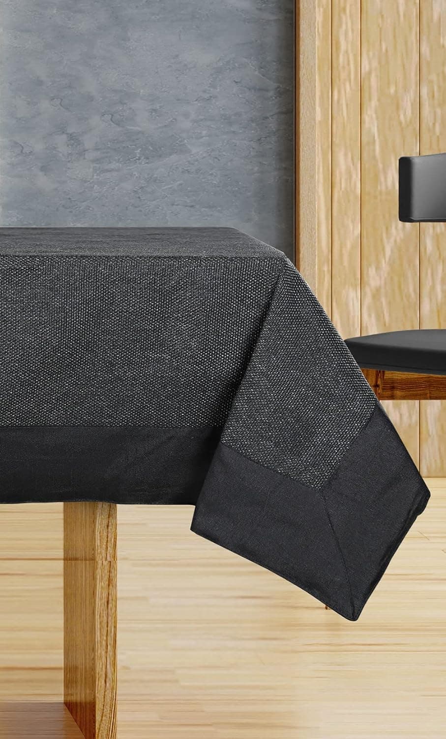 CASANEST 4 Seater Centre Table Cover Table Cloth Plain Color Size 36X54 InchWashable Quality Cotton Jute Table Cover Black Rectangular