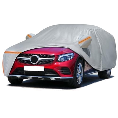Car Cover for 2016-2025 Mercedes Benz GLC 300 350e, Waterproof Custom-fit All Weather Sun Rain UV Dust Snow Protection Outdoor Car Cover with Door Zipper and Cotton Lining-Gray