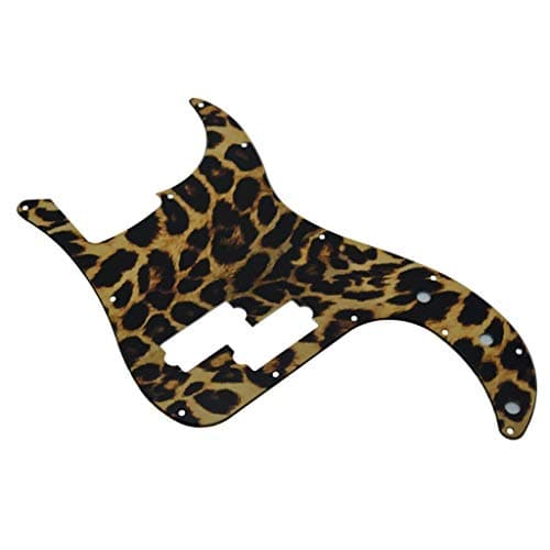KAISH 13 Hole 3D Printed Plastic P Bass Pickguard Bass Scratch Plate PB Pick Guard for USAMexico Precision P Bass Leopard Stripe