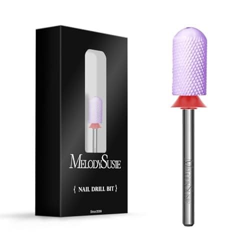 MelodySusie Ceramic Nail Drill Bit 332 Smooth Round Top Large Barrel Bits Suitable for Manicure Pedicure Cuticle Gel Polishing Beginners Bits Purple Series BitS Fine