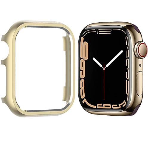 Compatible for Apple Watch Series 9 8 7 Case 41mm Gold,NINKI Luxury Aluminium Face Protective Bumper for Apple Watch Series 9 Case 41mm iWatch 8 Protective Cover Men Women