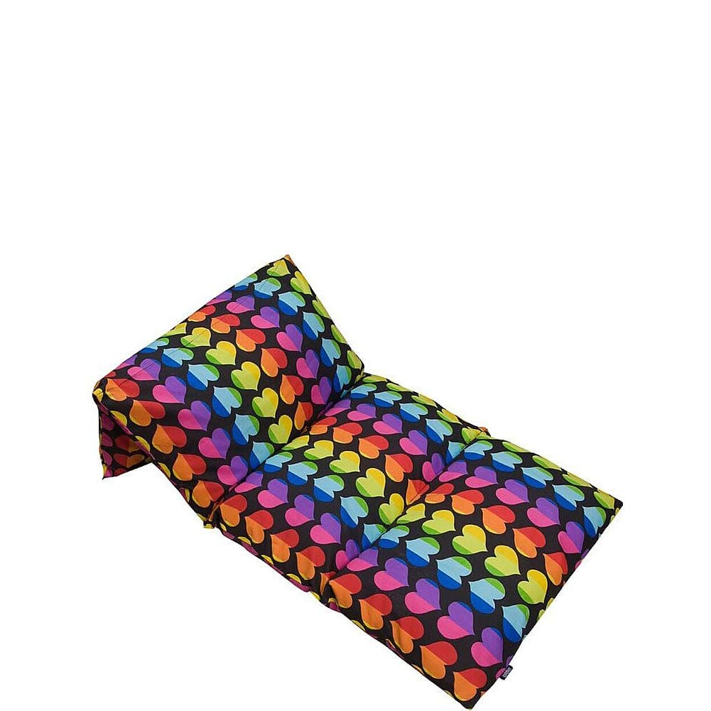 Wildkin Kids Floor Lounger Pillow Lounger TravelFriendly Ideal for Sleepovers Fits Standard Pillows Rainbow Hearts
