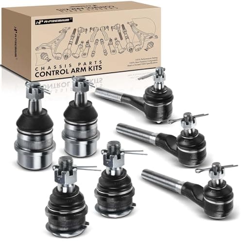 A-Premium Set of 7, Front Upper Lower Ball Joint, Inner Outer or At Pitman Arm Tie Rod End, Compatible with Jeep Wrangler 91-95 & 97-06, Cherokee 91-01, Grand Cherokee 93-98, Comanche 91-92, TJ 97-06