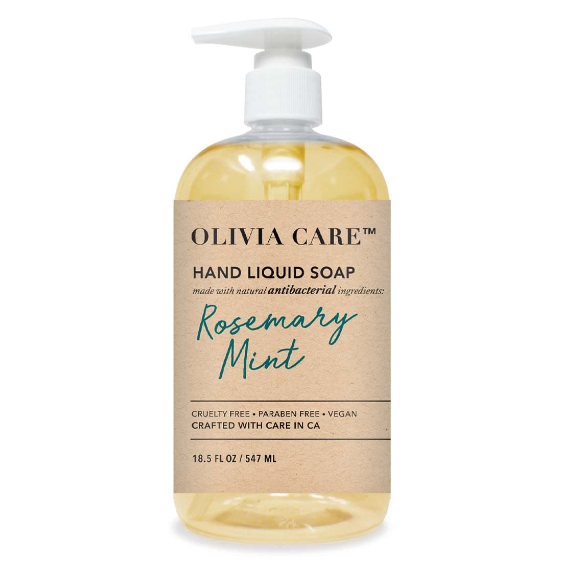Olivia Care Hand Soap Infused with Sage Tea Tree Oil Rosemary Mint Fragrance Cleansing GermFighting Moisturizing Hand Wash for Kitchen Bathroom 185 fl