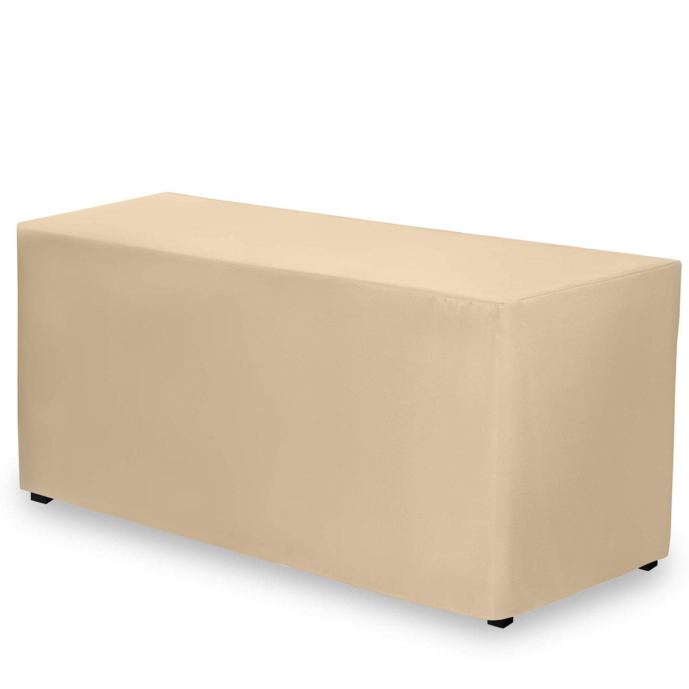 Gee Di Moda Fitted Tablecloth 72 x 30 Inch Beige Fitted Table Cloth for 6 Foot Rectangle Table Heavy Duty Washable Fabric for 6 Ft Buffet Table Holiday Party Dinner Wedding Trade Show