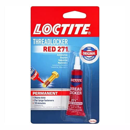 Loctite Threadlocker Red 271 Permanent Thread Lock Glue for Nuts Bolts Fasteners High Strength Screw Glue to Prevent Loosening Corrosion 6 ml 1 Pack