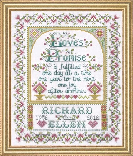 Design Works Crafts Tobin 356745 Loves Promise Counted Cross Stitch Kit-8"X10" 14 Count, Multicolored (2758)