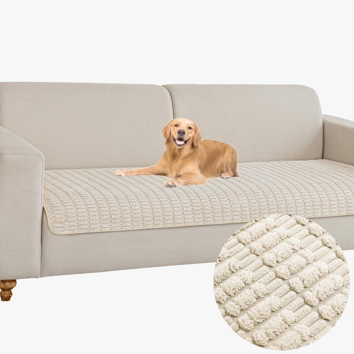 Muamar Dog Bed Cover Sofa ProtectorAnti Slip Waterproof Sofa Covers for Living Room Couch CoversSofa MatSeat CoverDog MatPet Pad for Furniture 1 Piece 30x70 inch Cream White