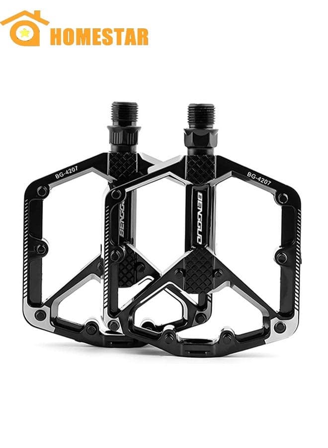 2 Pcs Mountain Bike Pedals, MTB Bicycle Flat Pedals, Alloy Aluminum Durable Sealed Bearing for Most Bikes