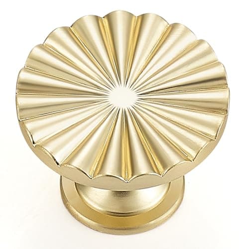 Ravinte Decor 15 Pack Gold Cabinet Knobs Brushed Brass Dresser Knobs Zinc Alloy Dresser Hardware for Closet Wardrobe and Cupboard Round Vintage Drawer Pulls