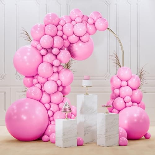 PartyWoo Pink Balloons 100pcs Different Sizes of 36 18 12 10 5 Inch Matte Pink Balloon Arch Kit for Baby Shower Gender Reveal Princess Bachelorette Engagement Birthday Party Decorations PinkY11