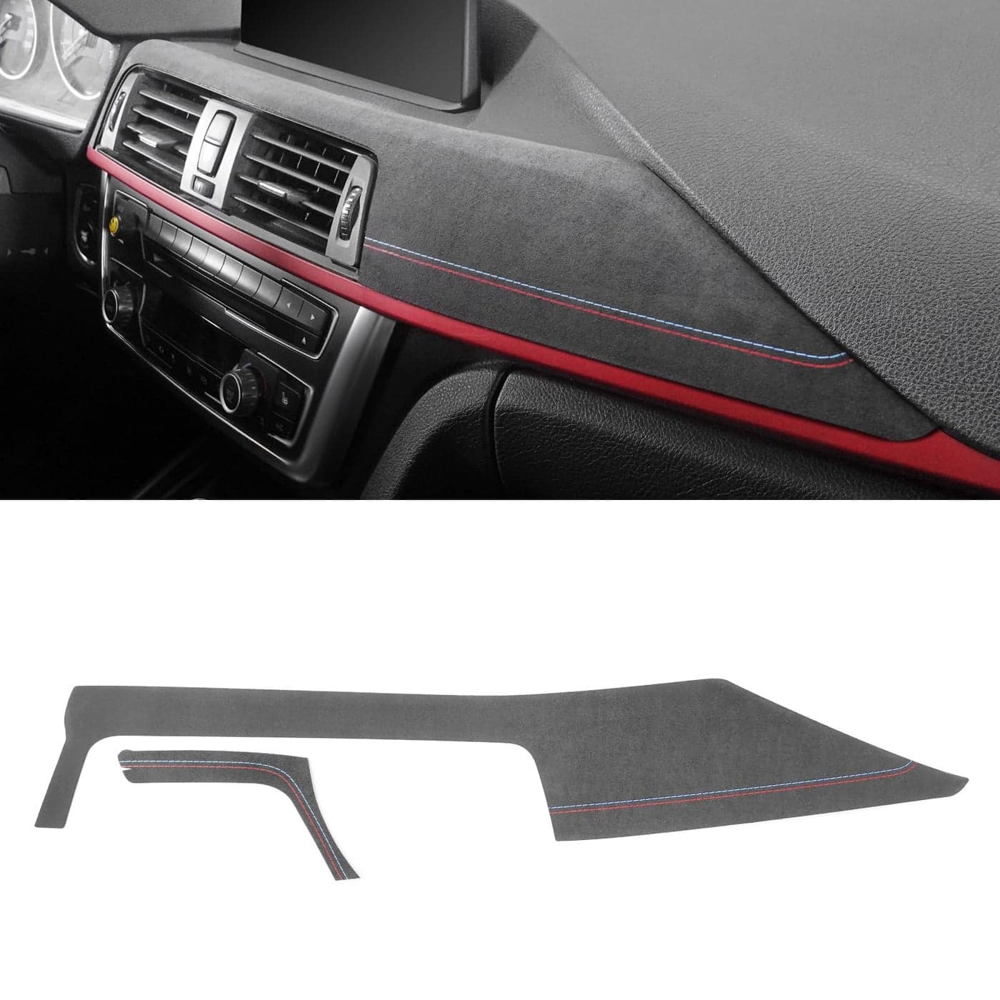 Betterhumz for Alcantara Car Dashboard Panel Trim Cover for BMW F30 F31 F32 F36 F34 3 4 Series 20132019 Center Console Dash Sticker Car Styling Tuning Accessories
