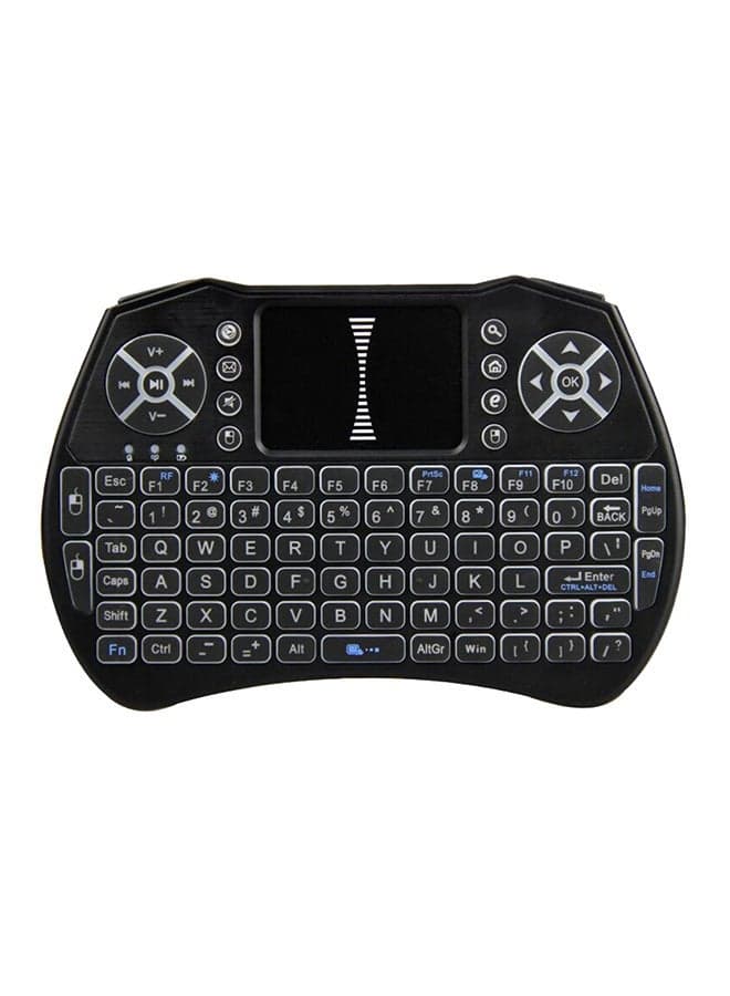 Wireless Keyboard Remote Control With Touchpad For Smart TV Black