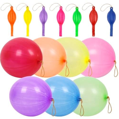 rubfac 30Pcs Punch Balloons, Party Favors for Kids, Thickened Heavy Duty Neon Punching Bounce Balloon for Birthday Goodie Bag Stuffers Exciting Outdoor Play Supply