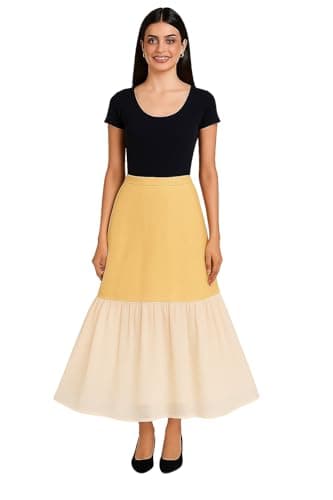SEER Cancan Skirt for lehanga Underskirt Petticoat Wedding Crinoline Volume Extension for Lehenga, Gown and Floor Length Skirt Free Size Waist Beige
