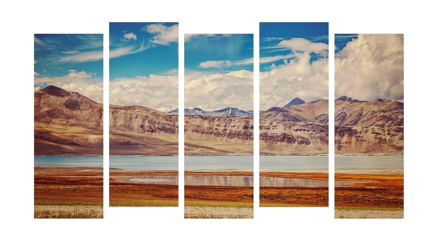PAPER PLANE DESIGN Travel Theme Wall Art Multiple Panel Painting For Living Room (Mountains)