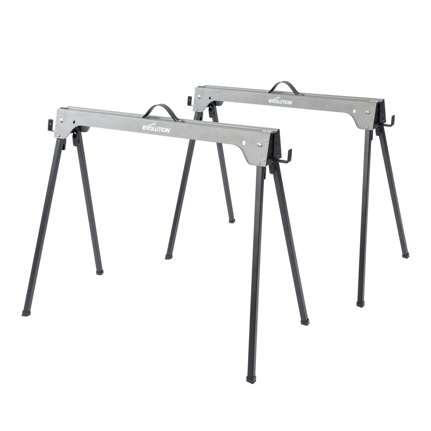 Evolution Power Tools Compact Folding Saw Horses Twin Pack Aka Saw Bench Sawhorse Pair Supports Up to 500KG Lightweight Portable EVOSH1