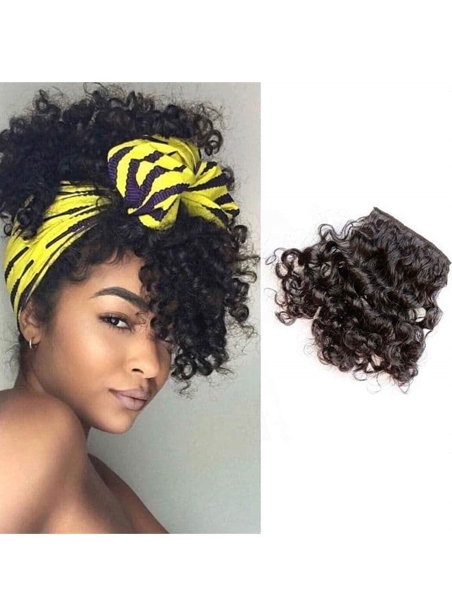 Kinky Curly Hair Bangs Can be Dyed and Bleached Natural Color Human Hair Bangs Clip in Bangs Hair Extension Real 11 A Curly Hair Bangs for Fashion Women