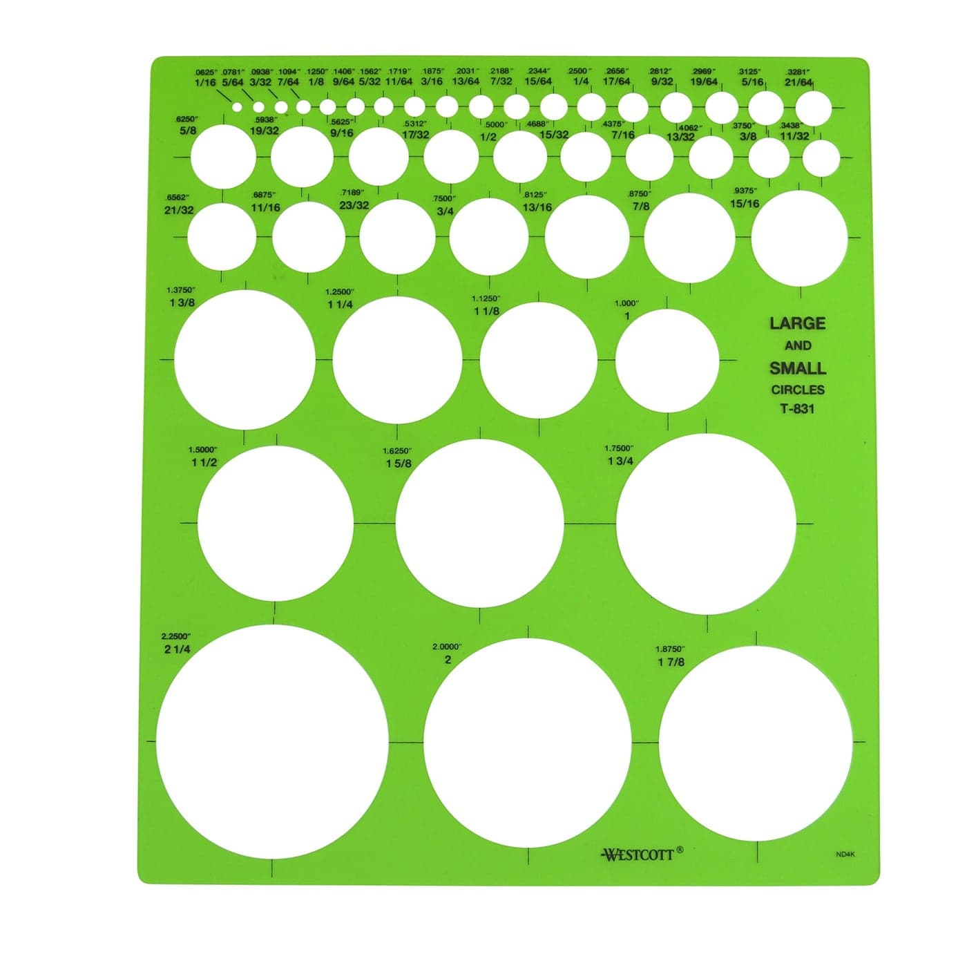Westcott LetterCraft Large and Small Circles Template T831