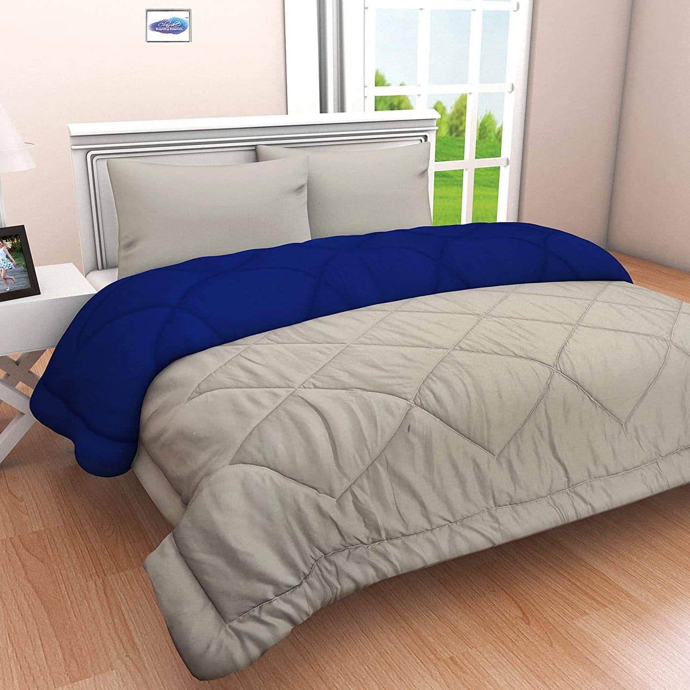 SVT Microfiber 200TC Comforter Single Bed_Grey Blue