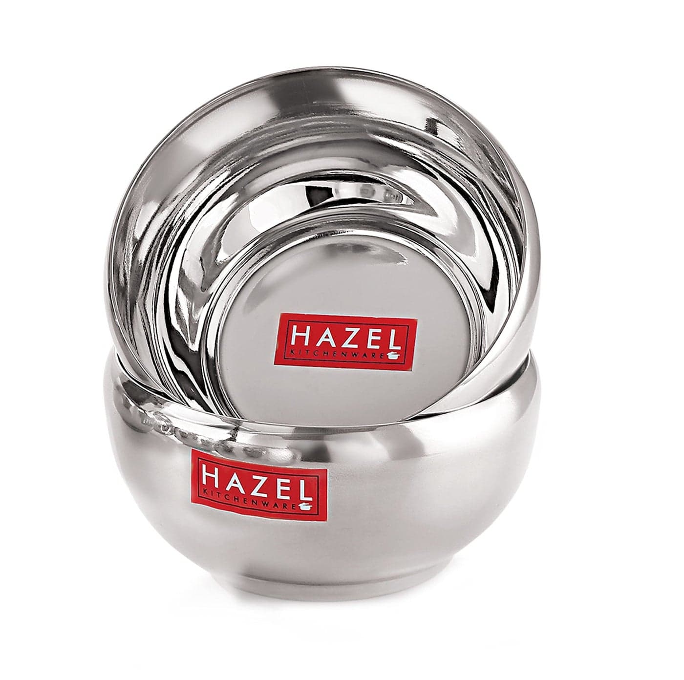 HAZEL Serving Bowl Set | 300 ml Each Stainless Steel Bowl for Dessert, Cereal, Smoothie | Steel Katori, Set of 2