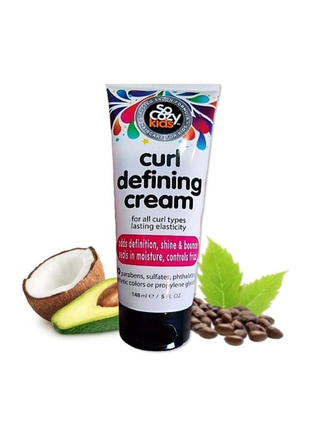 So Cozy Curl Defining Cream (5 Fl Oz) Kids Curl Cream for Curly Hair, Adds Definition, Shine & Bounce, Hair Cream for Wavy, Coily and Curly Hair, Enriched with Vitamins, Castor Seed, & Avocado Oil