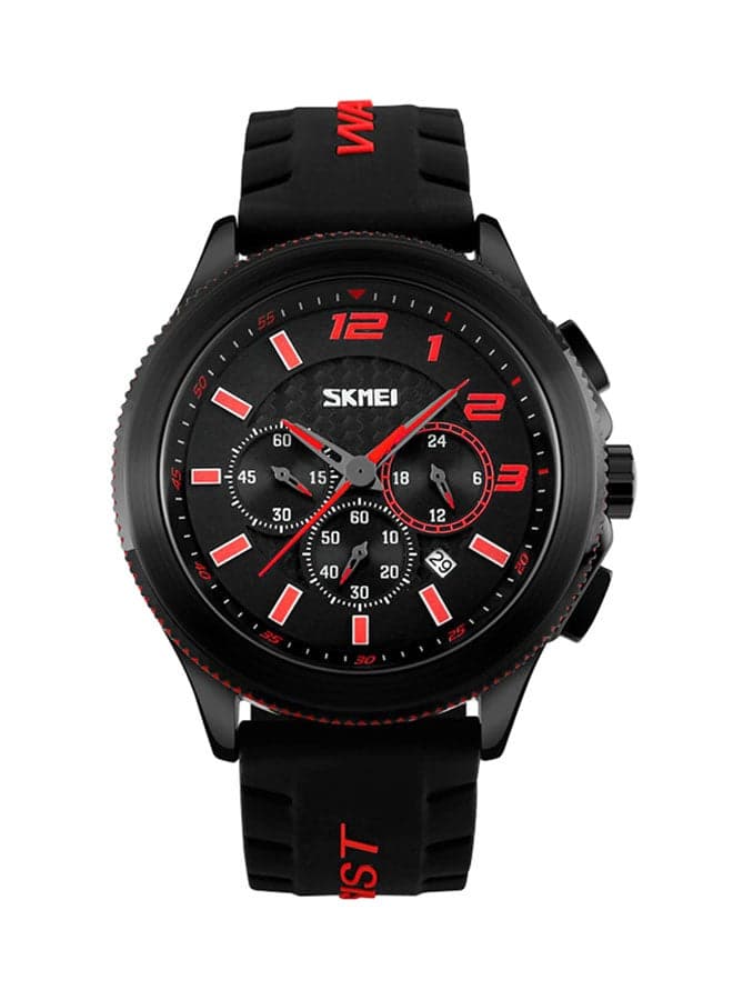 Men's Silicon Chronograph Wrist Watch 9136 - 48 mm - Black