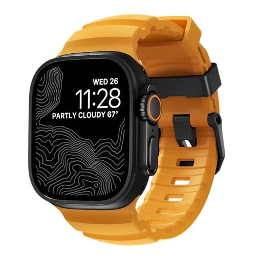 NOMAD Sport Band Rocky Point Sol Yellow for Apple Watch - 45/49mm Apple Watch Band with Black Titanium Hardware, Adventurous Rugged for Men and Women