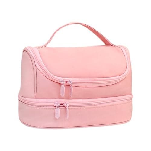 FunBlast Toiletry Bag for Travel, Mini Size Toiletry Organizer Pouch, Travel Accessories Kit Pouch for Men & Women Travel Pouch for Toiletries Shaving Kit, Cosmetics & Travel Accessories (Pink)