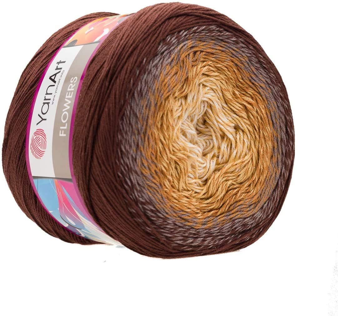 Yarn Art Flowers 55 Cotton 45 Acrylic 250gr 1094yds Multicolor Rainbow Crochet Sport Yarn 284