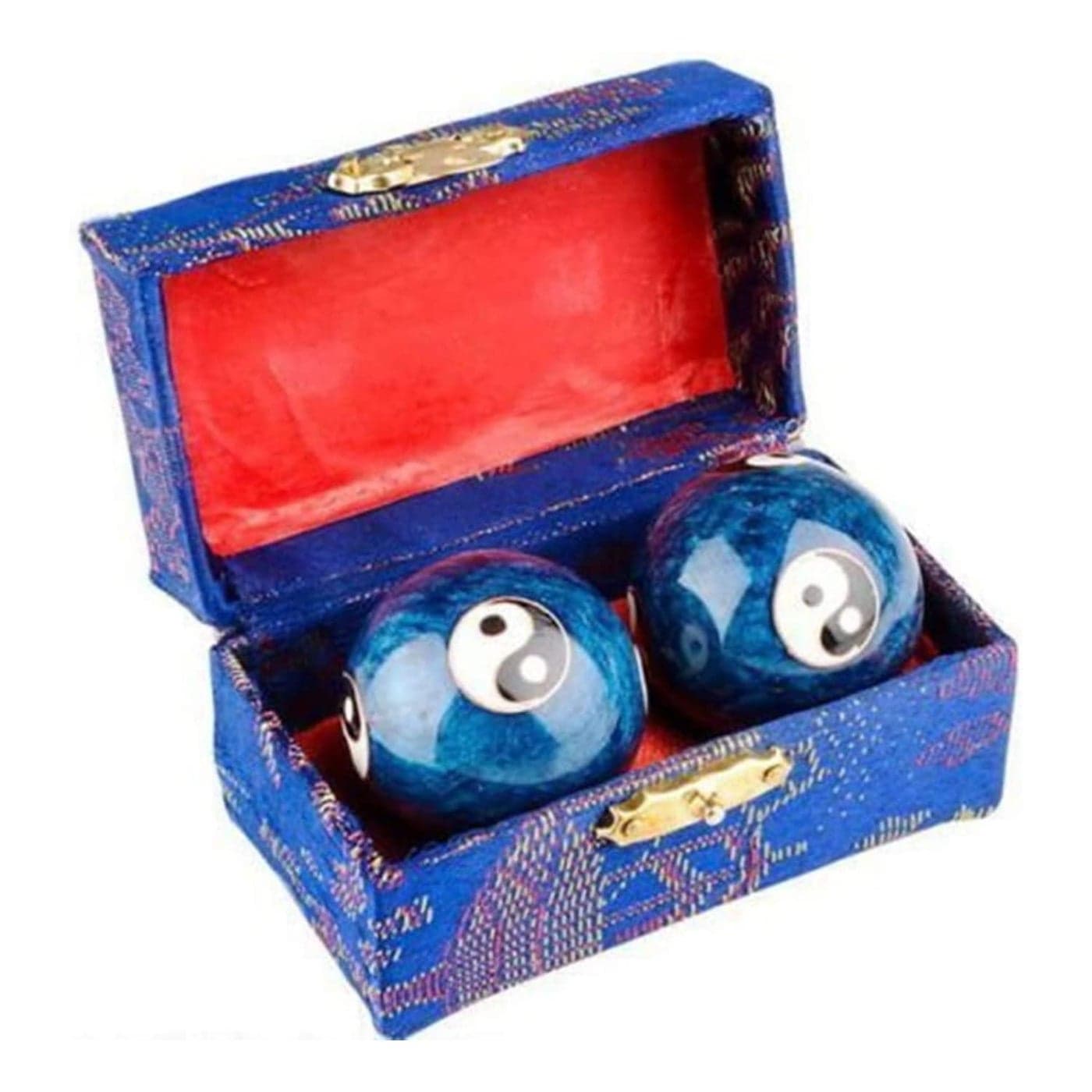 JapanBargain 3297 Chinese Baoding Balls Hand Therapy Exercise Stress Relief Balls 158 inch Chrome Color