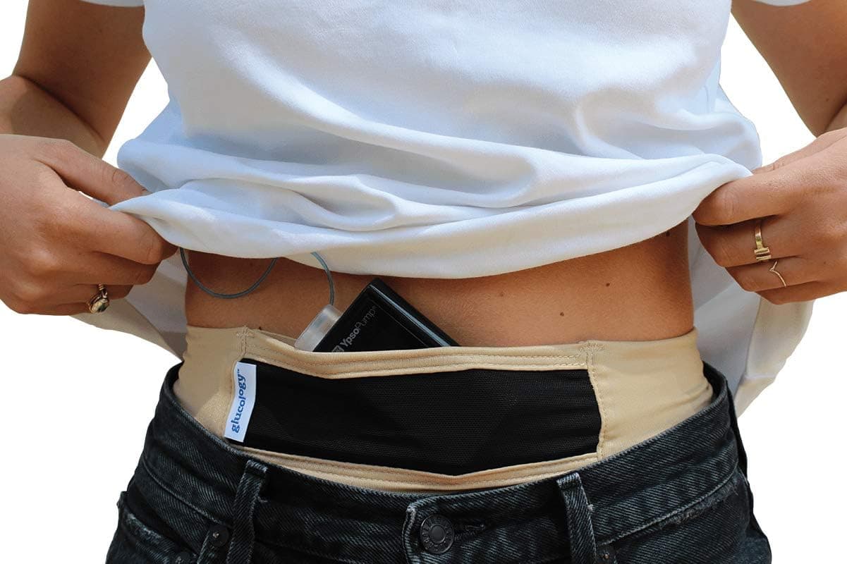 Glucology Insulin Pump Belt for Men & Women - Adjustable Diabetes Waistband for Insulin Pumps and Glucose Monitors (L, 30'' to 48'')