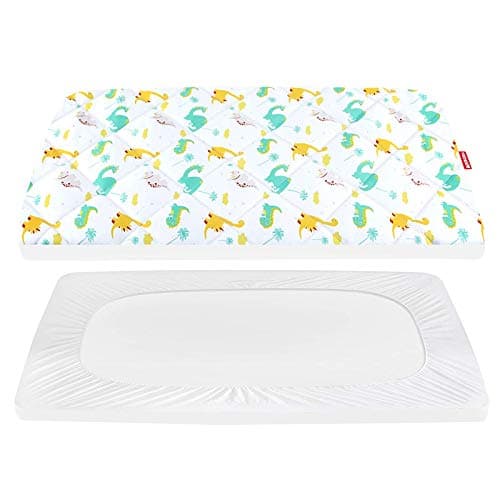 Pack and Play Sheets Fitted Breathable Thick Playard Lovely Print Cover 39275 Compatible with Graco Pack n Play Dinosaur