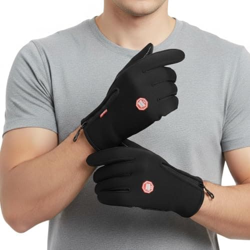 Motorcycle Gloves for Men and Women | Touchscreen Full Finger Riding Gloves | Breathable, Padded, and Protective Motorbike Gloves | Unisex Motorcycle Safety Gear for Winter and Summer (BLACK, L)