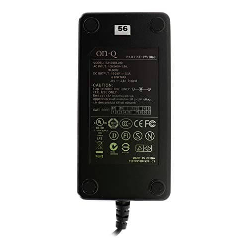 Legrand - OnQ Desk Mount Power Supply, Power Cord with Barrel Connecter Plug, 60 Watt, 24-Inch Cord Length, Black, 1 Count, PW1060