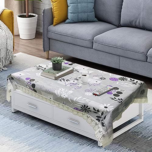 Homerz Waterproof & Antislip Table Cover for Centre Table- Smooth Grey, 40x60 Inch(Plastic, Rectangular, Pack of 1)