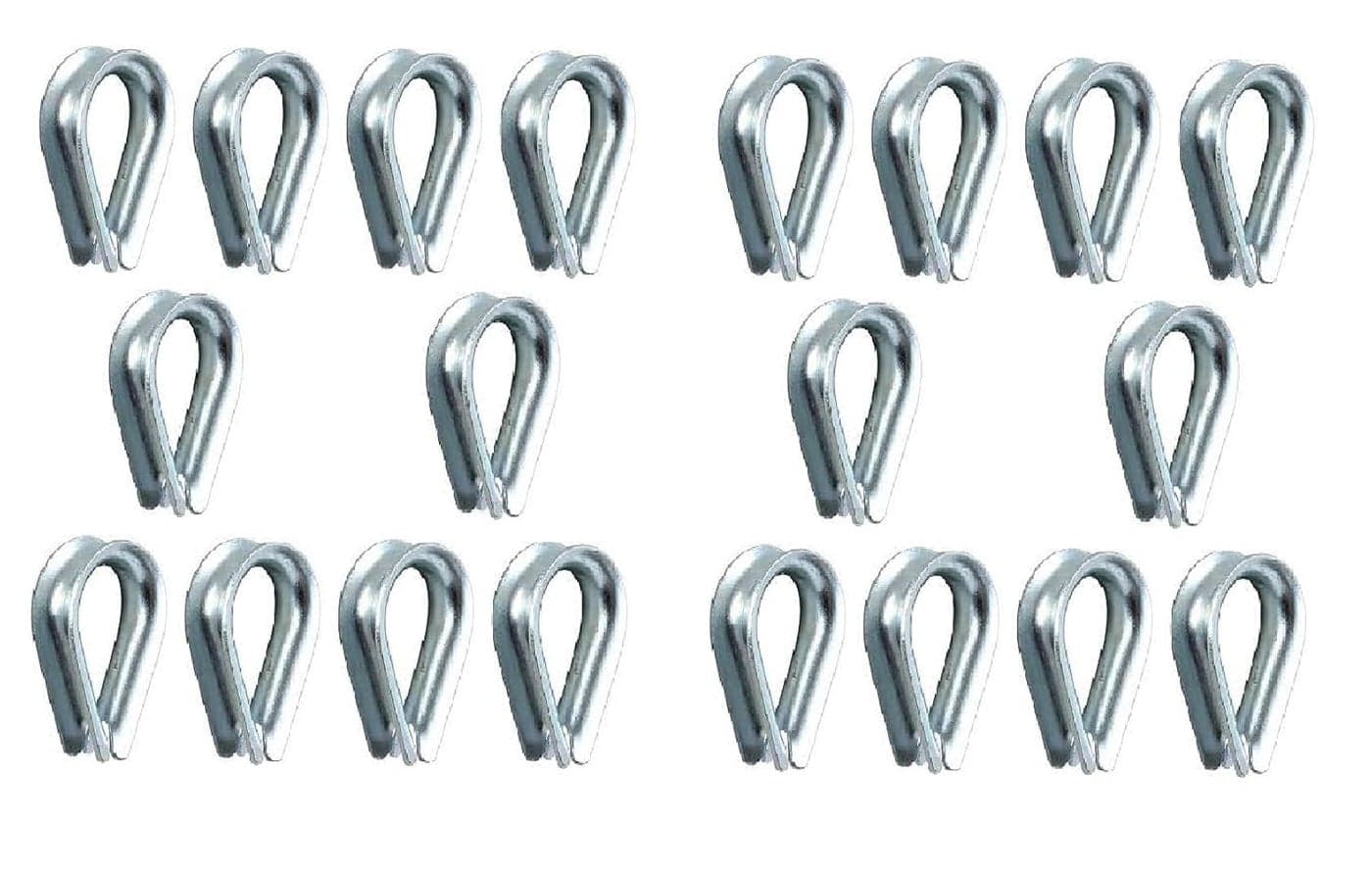 WeighTAJ Mild Steel Galvanized Thimble for Wire Ropes Rigging for Wire Ropes of all Sizes Ideal to retain the natural shape of the loop and protect Wire rope from any Damage 28mm 20pc