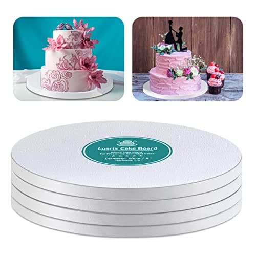 White Cake Drums Round 16 Inch Cake Boards with 12Inch Thick Smooth Edges for Multi Tiered Birthday Wedding Party Cakes Drum Board