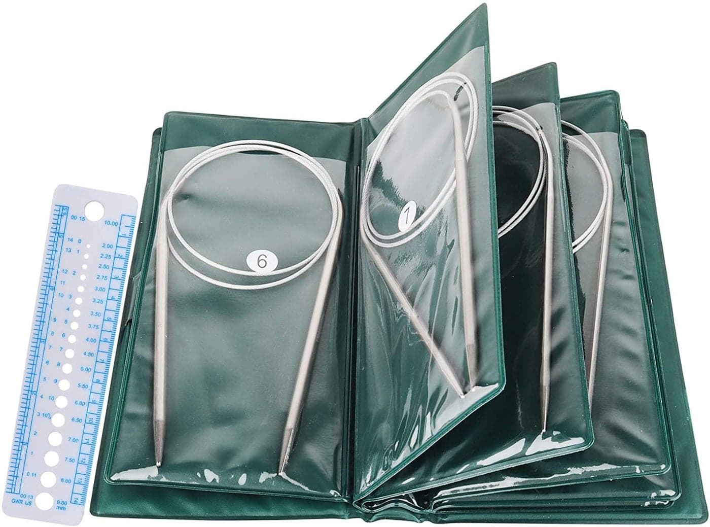 Coopay 120cm Circular Knitting Neeldes Set Long 11 Pcs Metal Round Needles Extra Long Knit Needle Set with Case Flexible Circular Knitting Pins for Blanket Magic Loop Needles