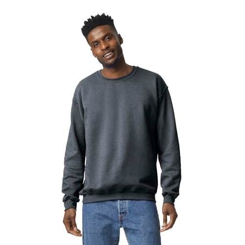 Gildan Adult Fleece Crewneck Sweatshirt, Style G18000, Multipack, Dark Heather (1-Pack), 2X-Large