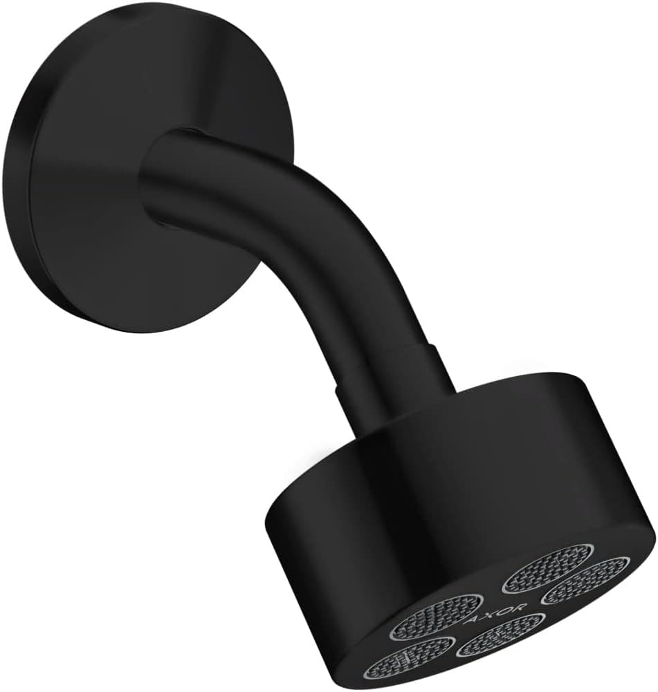 AXOR ONE 3inch Modern Showerhead 1Spray PowderRain with QuickClean in Matte Black 48498671