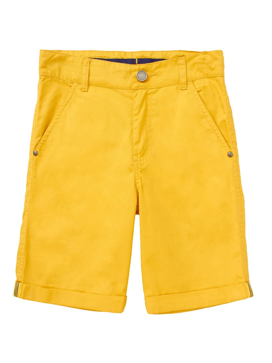 CuB McPAWS be curious Boys Shorts, Cotton Twill, Regular Fit Smart Casual Chinos with Adjustable Waistband, 4–12 Years, Mustard