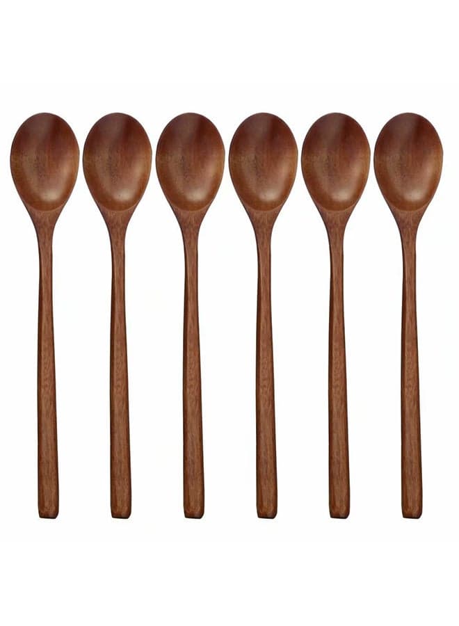 Set Of 6 Wooden Spoons Coffee 9inch