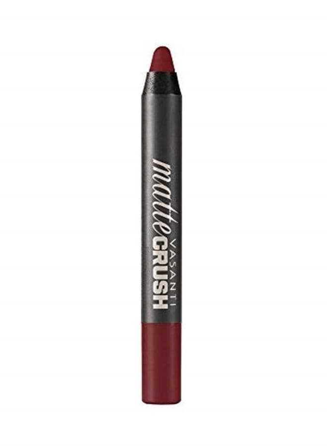 VASANTI Matte Crush Lipstick Pencil (Rosy Pout - Medium Pink Brown) - High Pigmented Waterproof Soft Matte Lip Liner Makeup Cosmetics