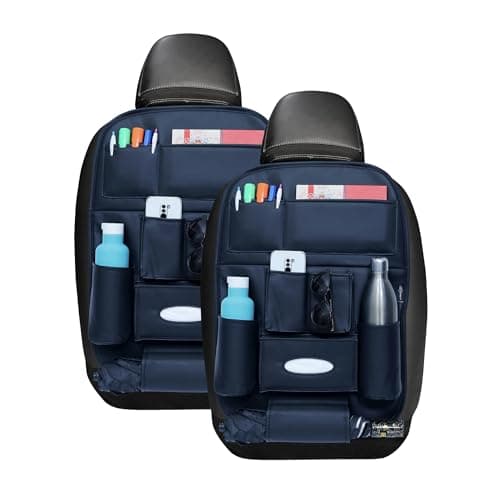 Neodrift 'Seat Master Lite' (Set of 2) | (Color - Full Black) Premium 7D Car Seat Organizer, Universal Fit, Multi-Pocket Storage for Bottles, Mobile, Keys, Documents, Tissues