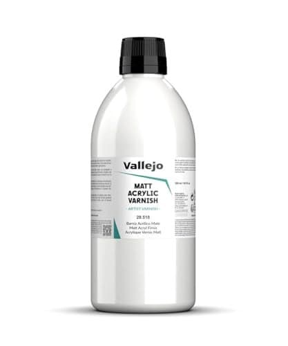 Vallejo - Permanent Acrylic Varnish | Matte Finish 500 ml. (16.9 fl.oz.) | Extraordinary Hardness & Permanence | Scratch Resistant & Non-Yellowing | Outdoor and Indoor Surfaces